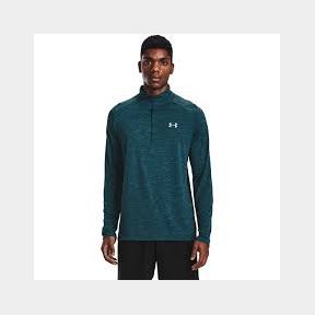 Under Armour Men's Tech Zip Long Sleeve - Dark Cyan / / Mod Gray - Men L-51457/662 B1(S1)
