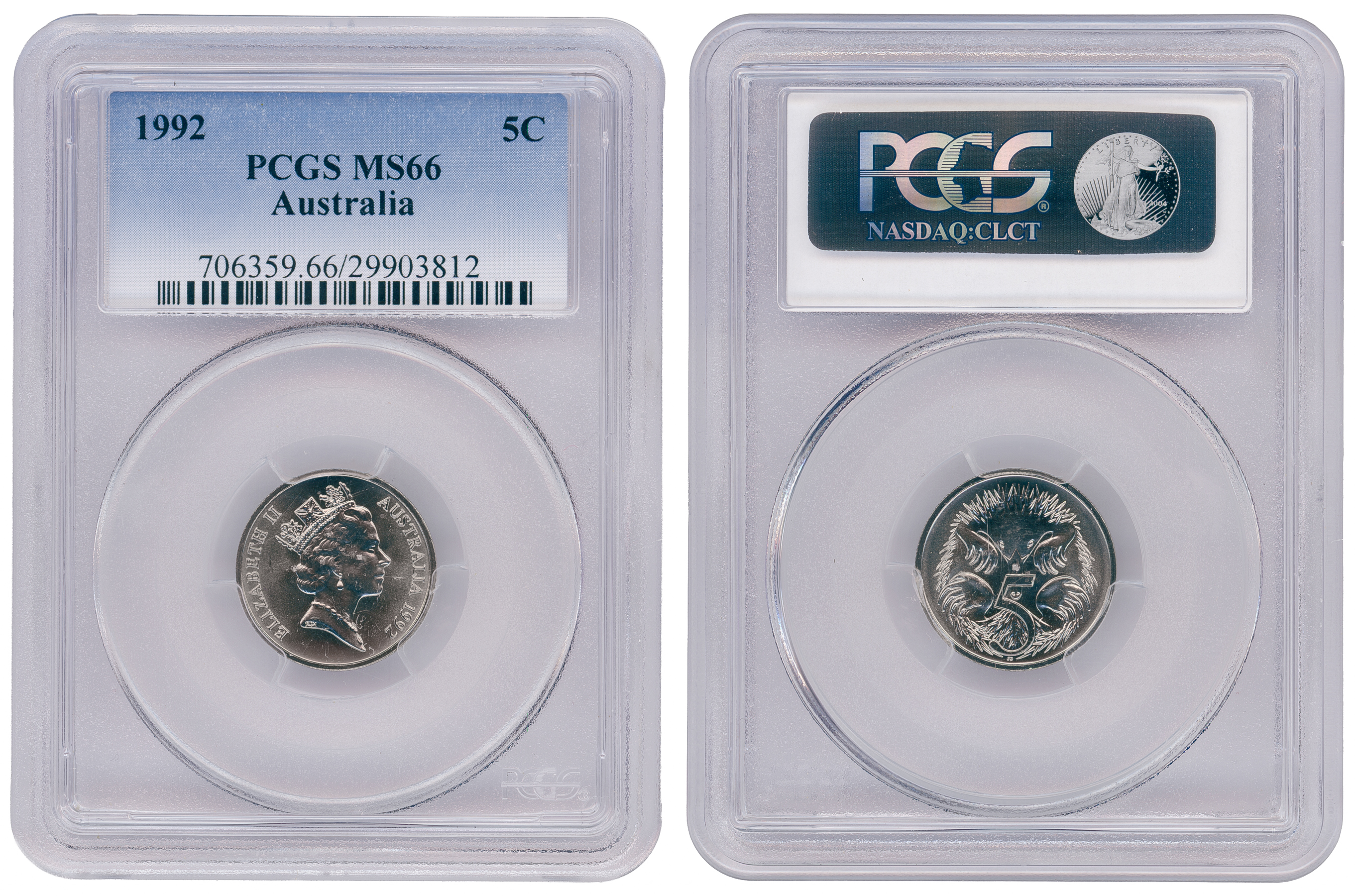 Five Cent, 1992, PCGS MS66