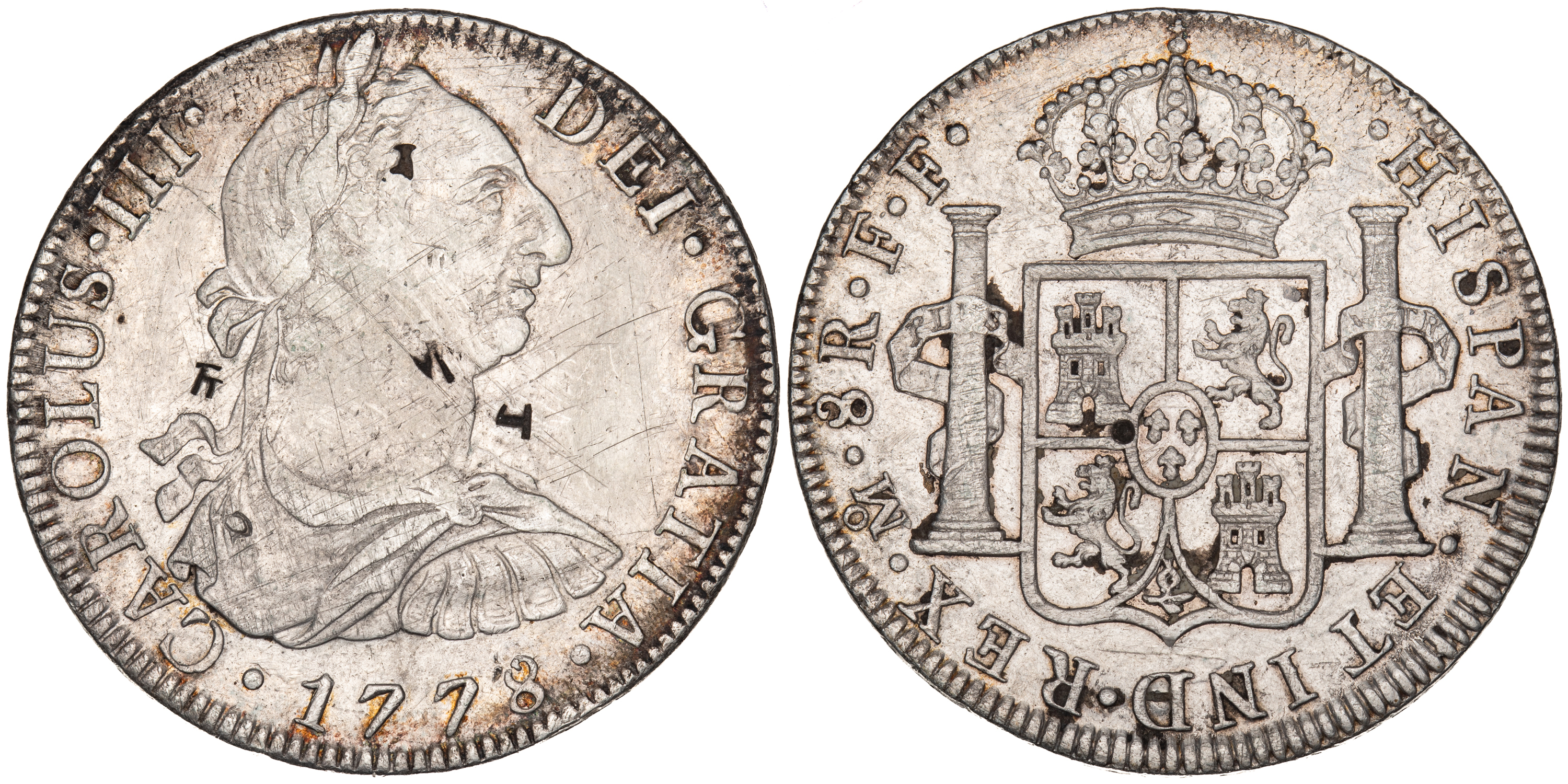 Mexico, Charles III, Eight Reales, 1778 Mo F.F., aVF