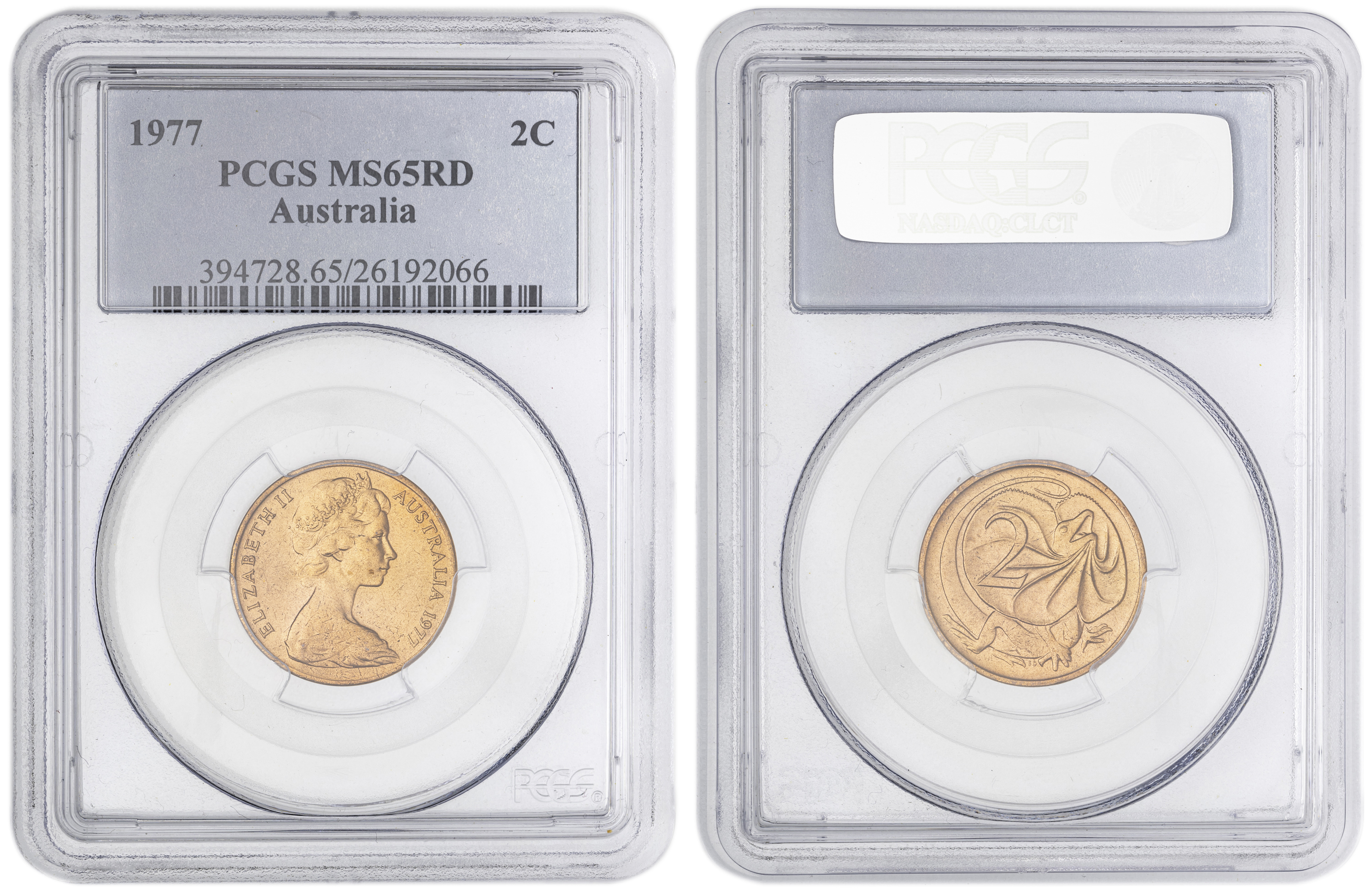Two Cent, 1977, PCGS MS65RD