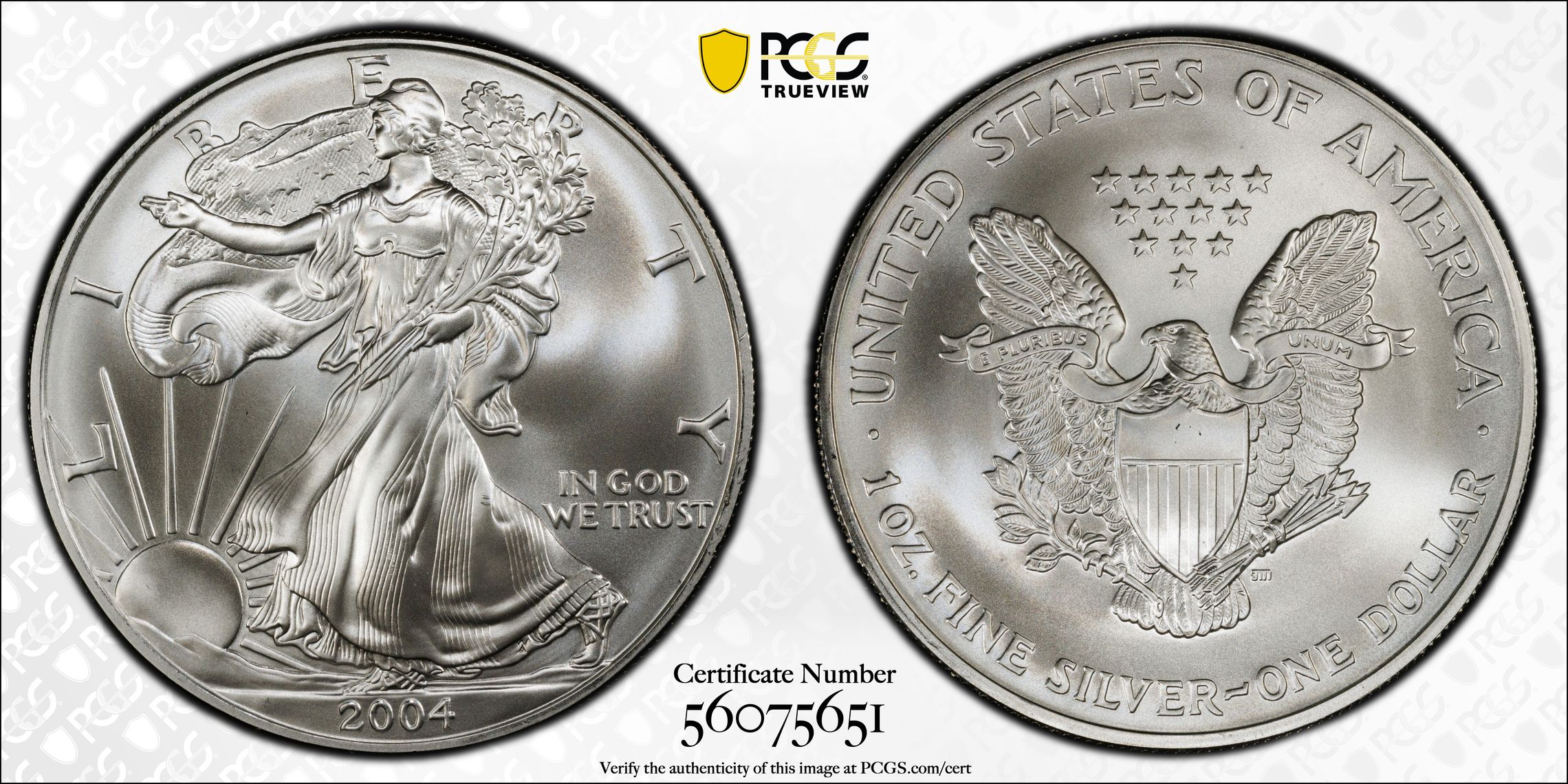 The United States of America, Silver Eagle, One Dollar, 2004, PCGS MS69