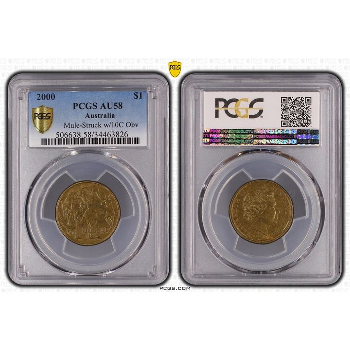 Elizabeth II, Mule, One Dollar, 2000, PCGS AU58