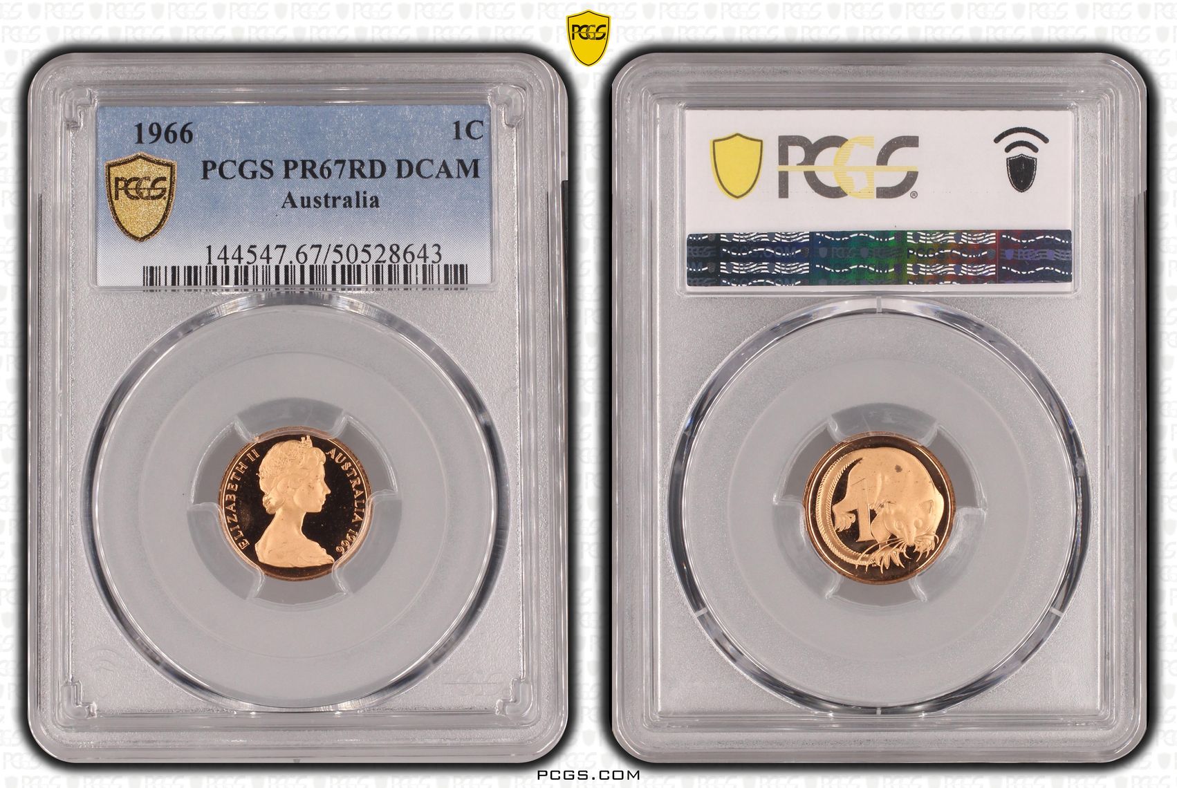 One Cent, 1966, Pcgs Pr67dcam