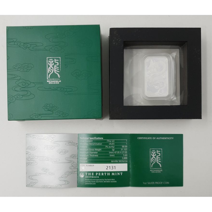 Silver 1oz. Proof Coin - Rectangular Dragon