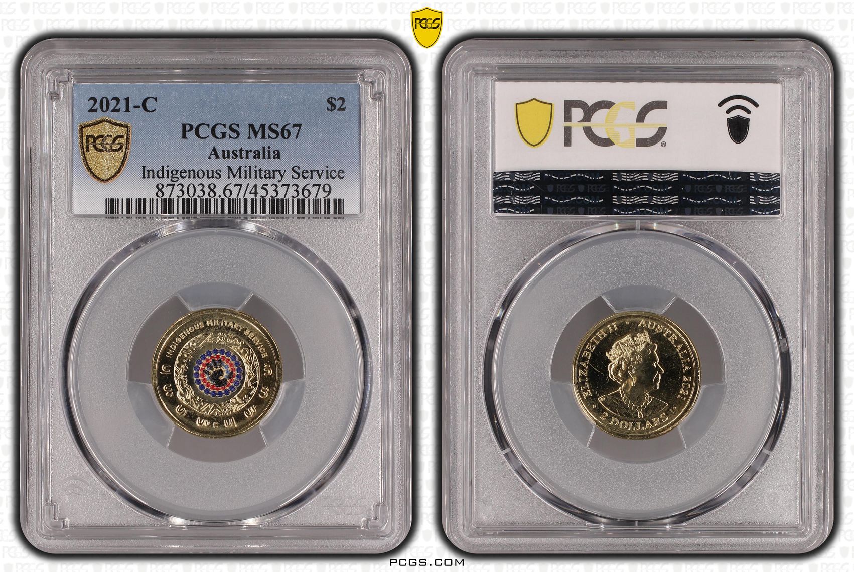Elizabeth II, Indigenous Military Service - Colorized, Two Dollar, 2021-C, PCGS MS67