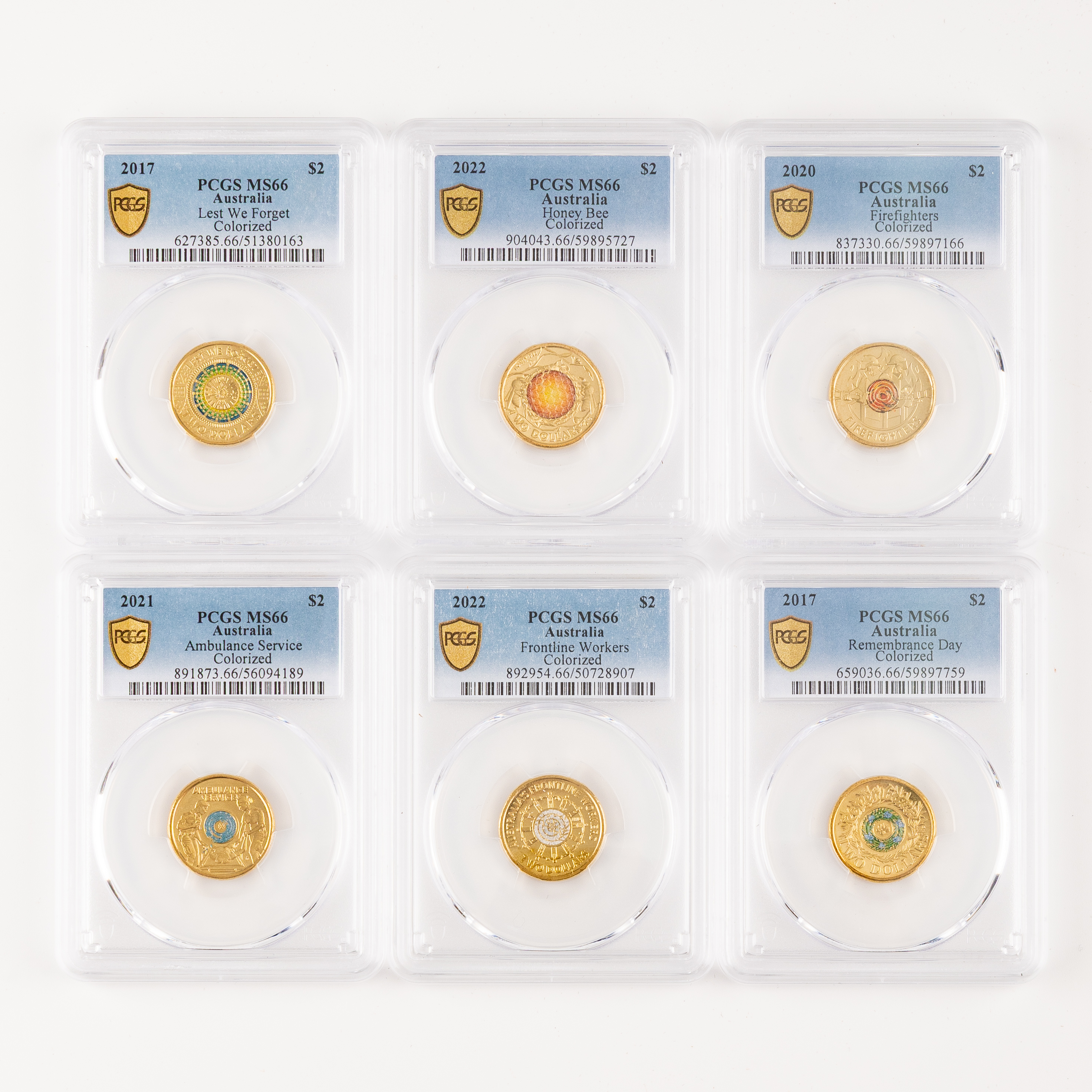 Various Commemorative, Two Dollars, 2017 - 2022, PCGS MS66