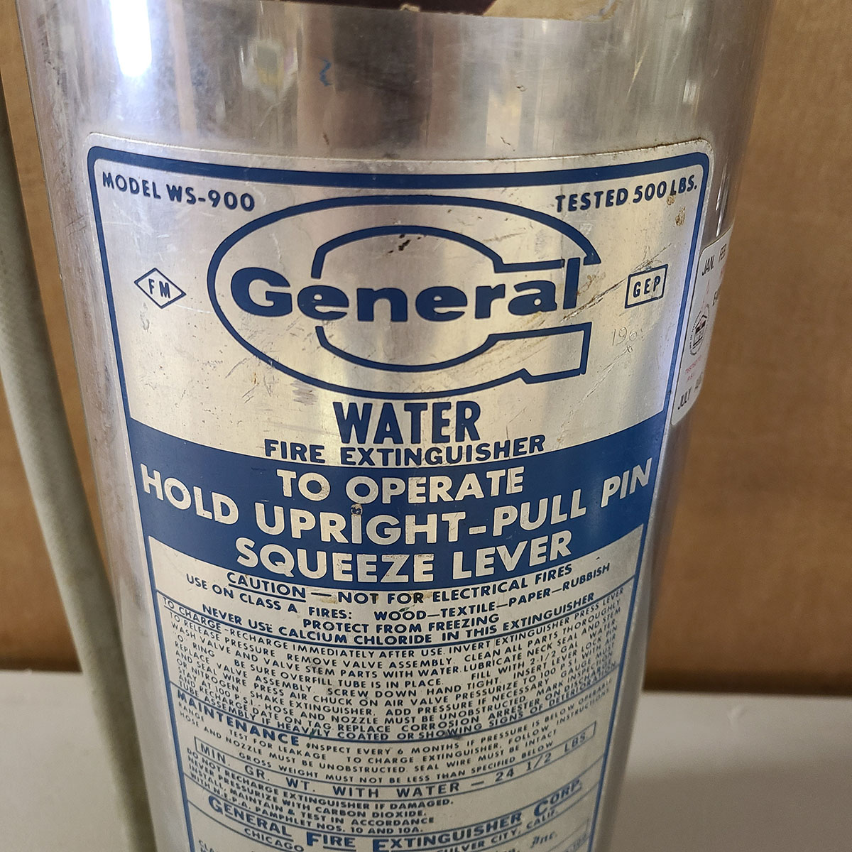1970's Stainless Steel General Fire Extinguisher - Water Model WS