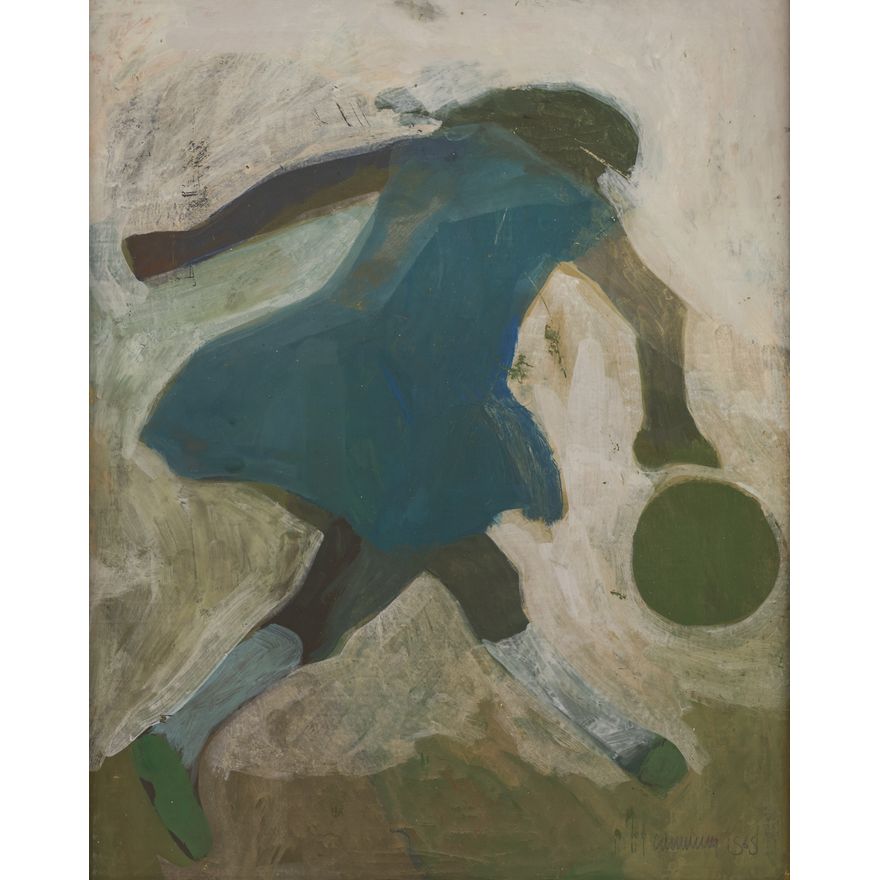 William Cumming ''Girl Playing Ball'' 1969 Tempera