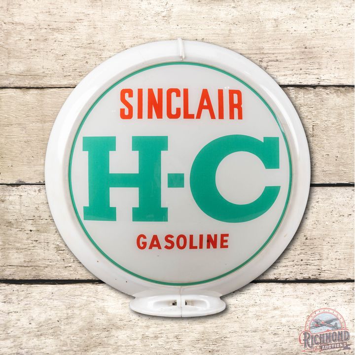 Complete 1950's 13.5" Sinclair H-C Gasoline Gas Pump Globe
