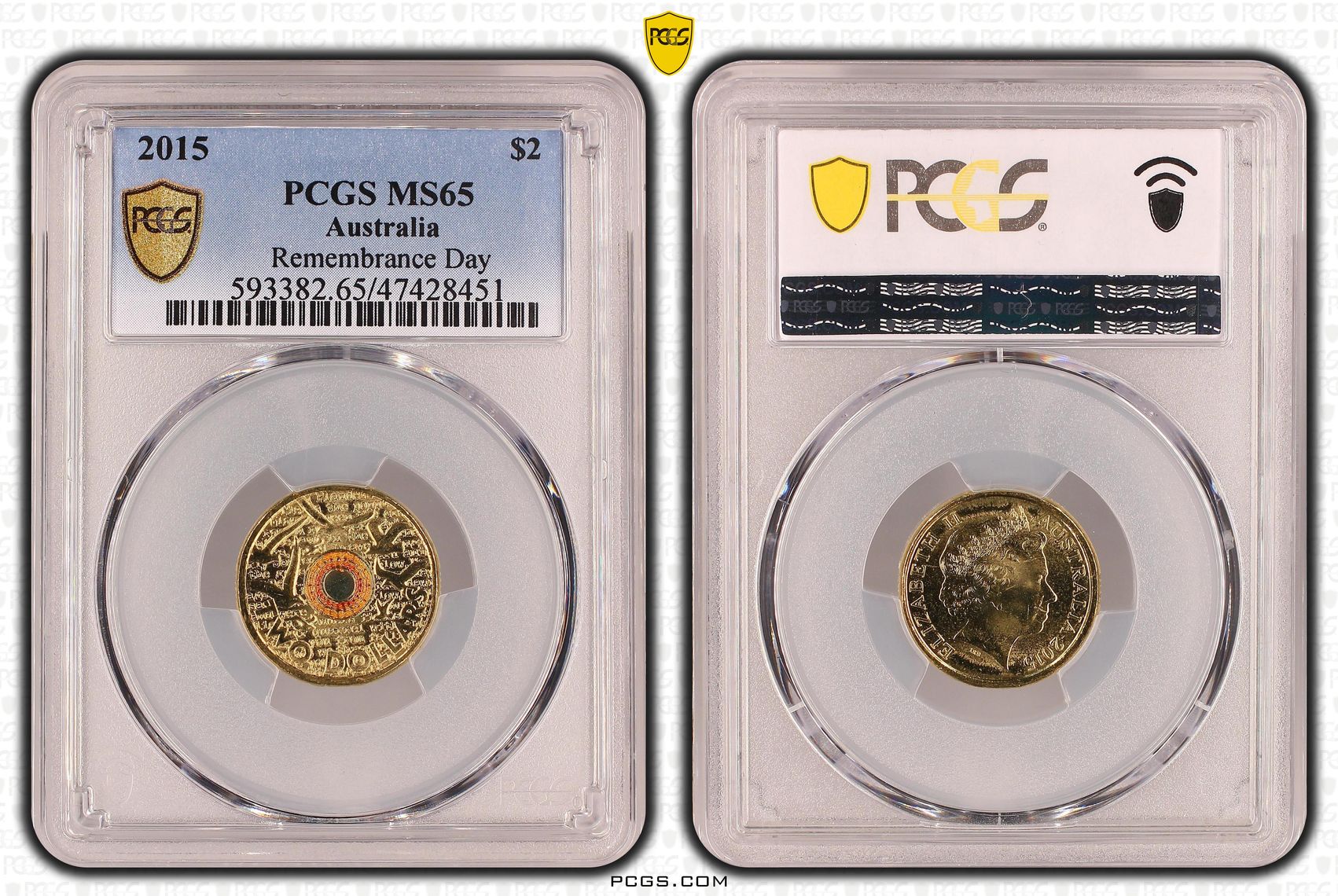 Remembrance Day-In Flanders Fields, Two Dollar, 2015, PCGS MS 65