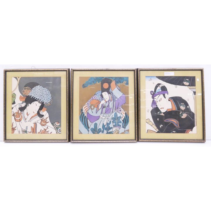 3pc Japanese Samurai Prints- 20x18'' framed (each)