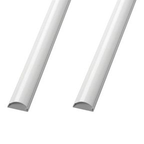 2 PACK: D Line: Half Round White Cable Management Trunking 30mm x 15mm x 2m |