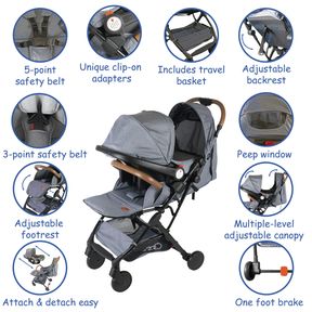 Baby Links Travel System including One hand stroller Car seat with adapter |