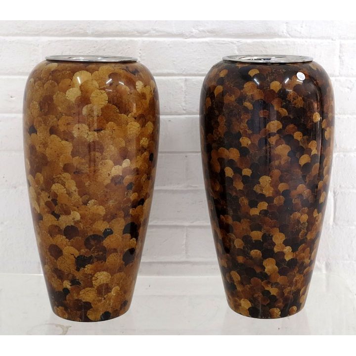 PAIR OF LARGE RESIN VASES