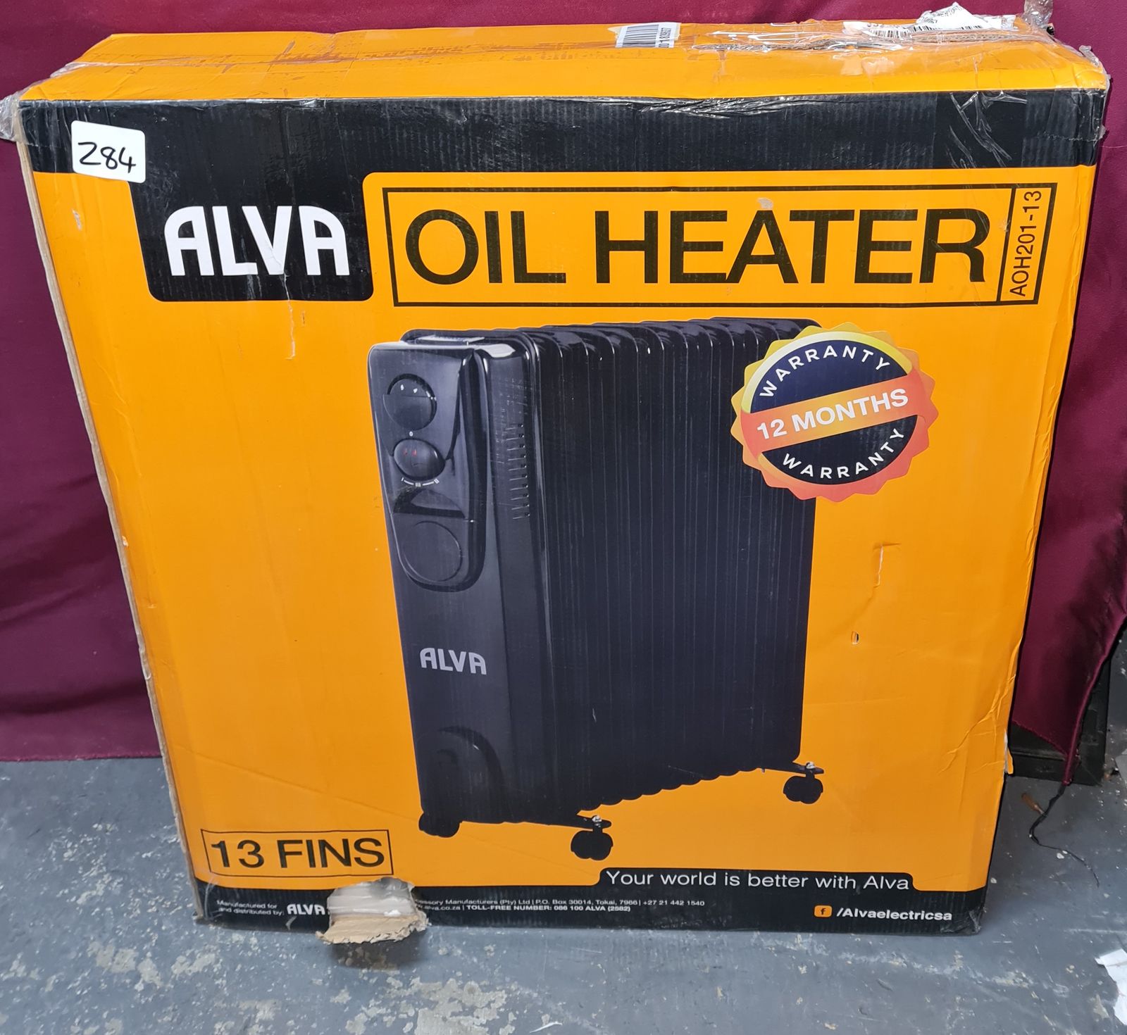 ALVA 13 Fin 2500W Oil Heater-NO TIMER | Cape Auctioneers