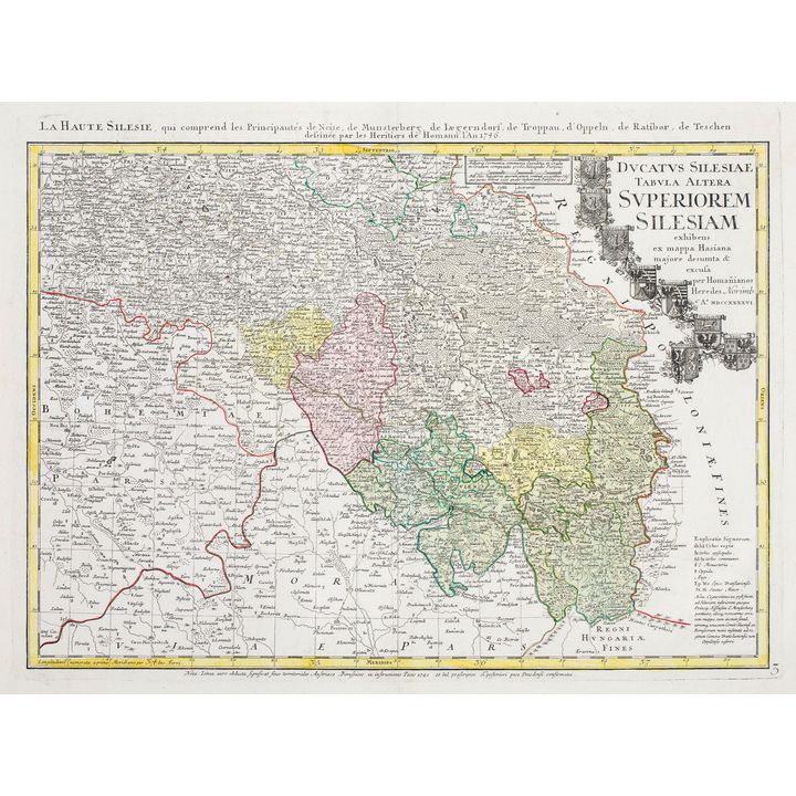 Johann Matthias Haas | Ducatus Silesiae tabula altera Superiorem Silesiam