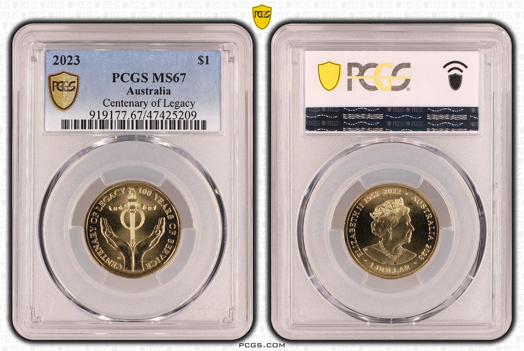 Centenary of Legacy, One Dollar, 2023, PCGS MS 67