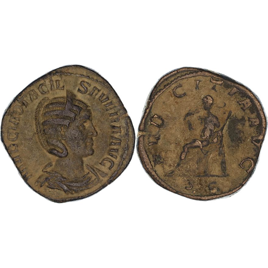 Roman Empire, Otacilia Severa, Æ Sestertius, 244-249 AD,  gF-VF