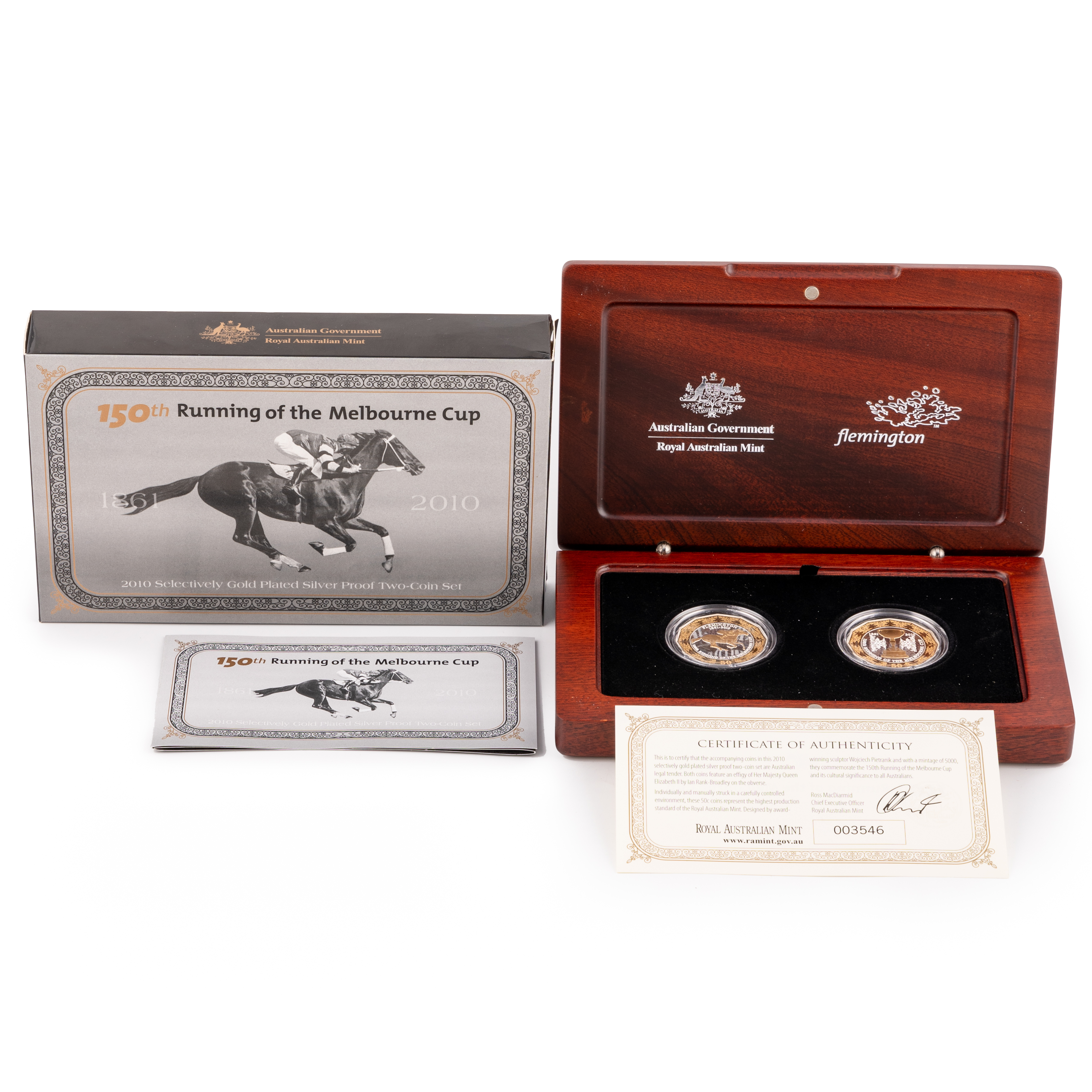 Elizabeth II, 150th Running of the Melbourne Cup, Fifty Cents, 2010, FDC