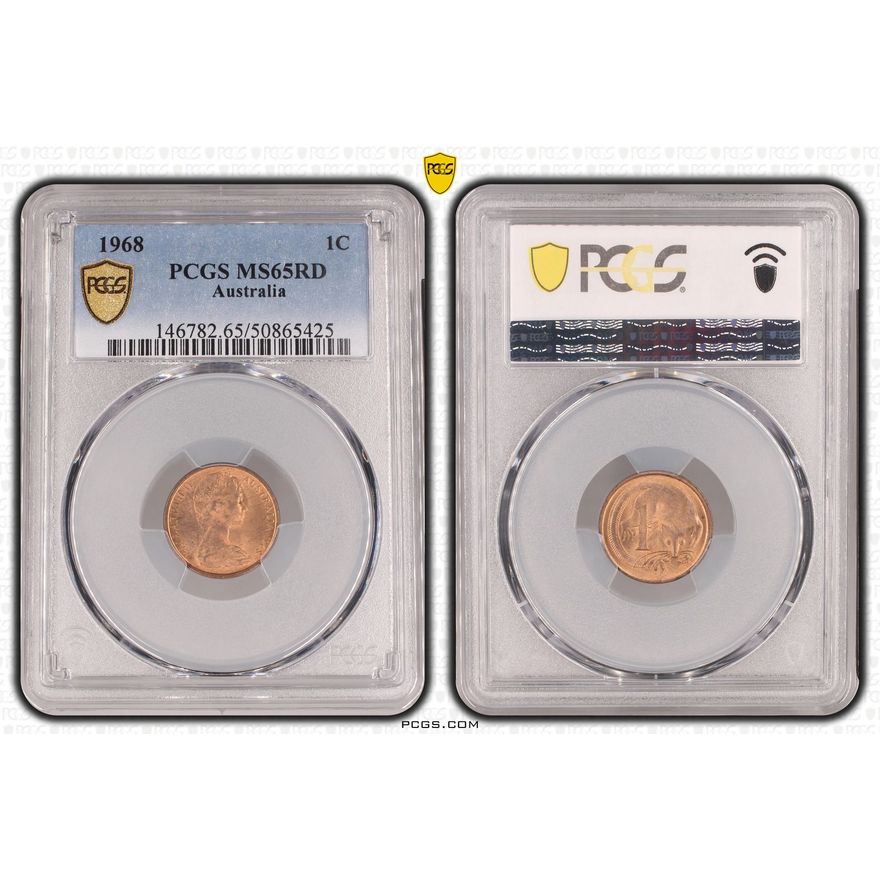 One Cent, 1968, PCGS MS65RD