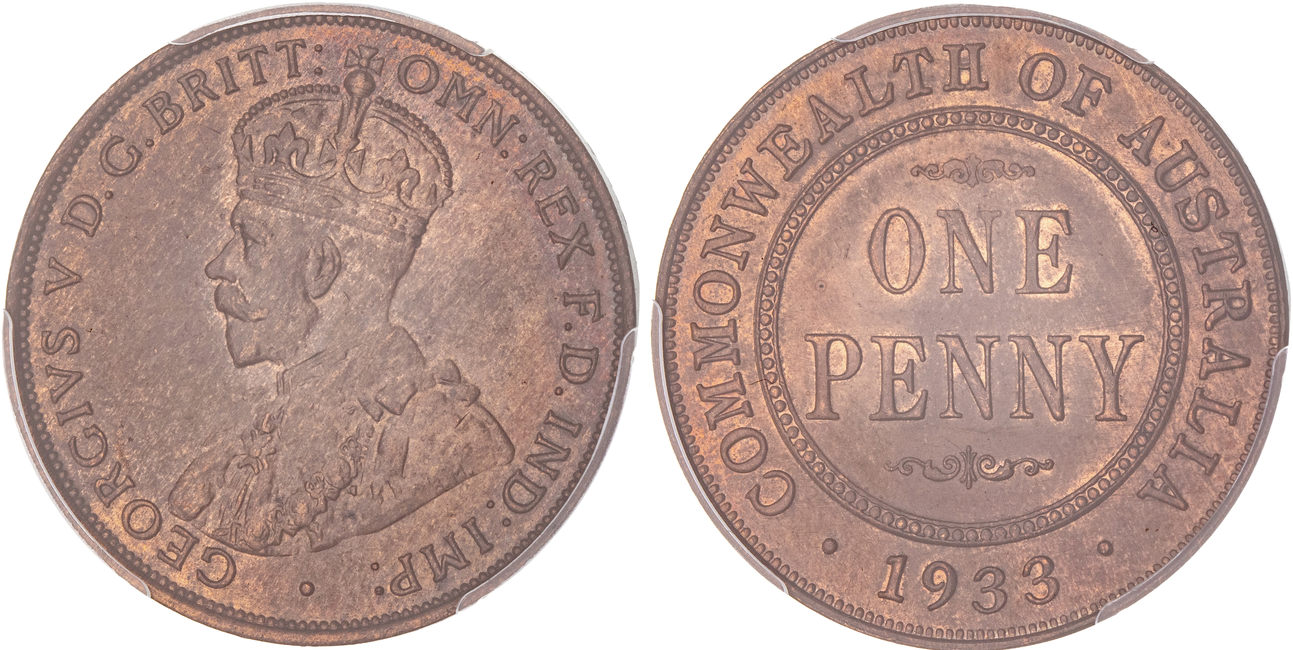 George V, Penny, 1933, PCGS MS 63BN