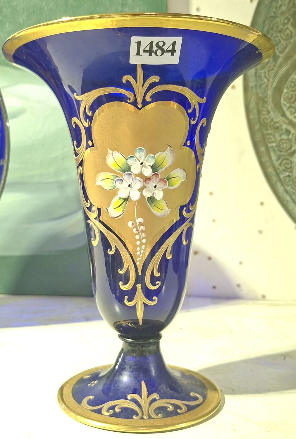 Bohemian Blue Glass Vase