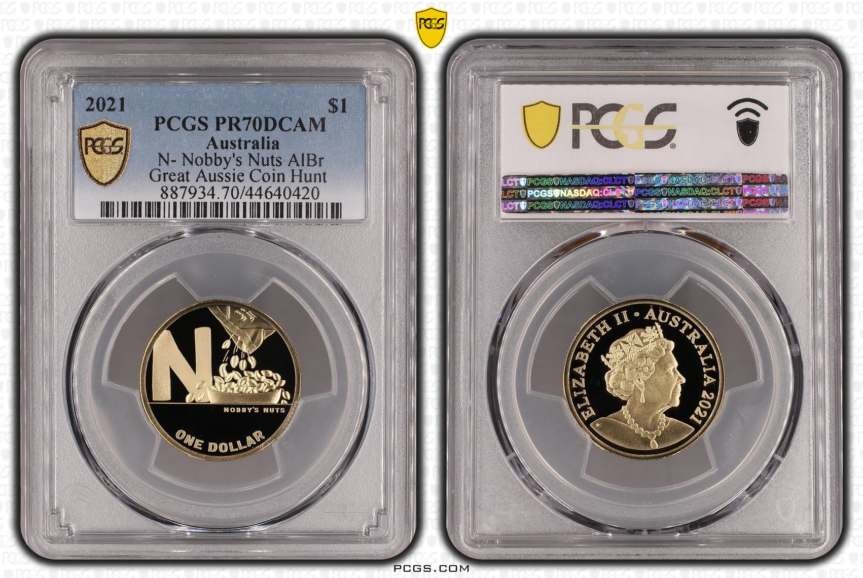 2021 Australia One Dollar, $1 N- Nobby's Nuts AlBr PCGS - PR70DCAM POP 10/0 -420