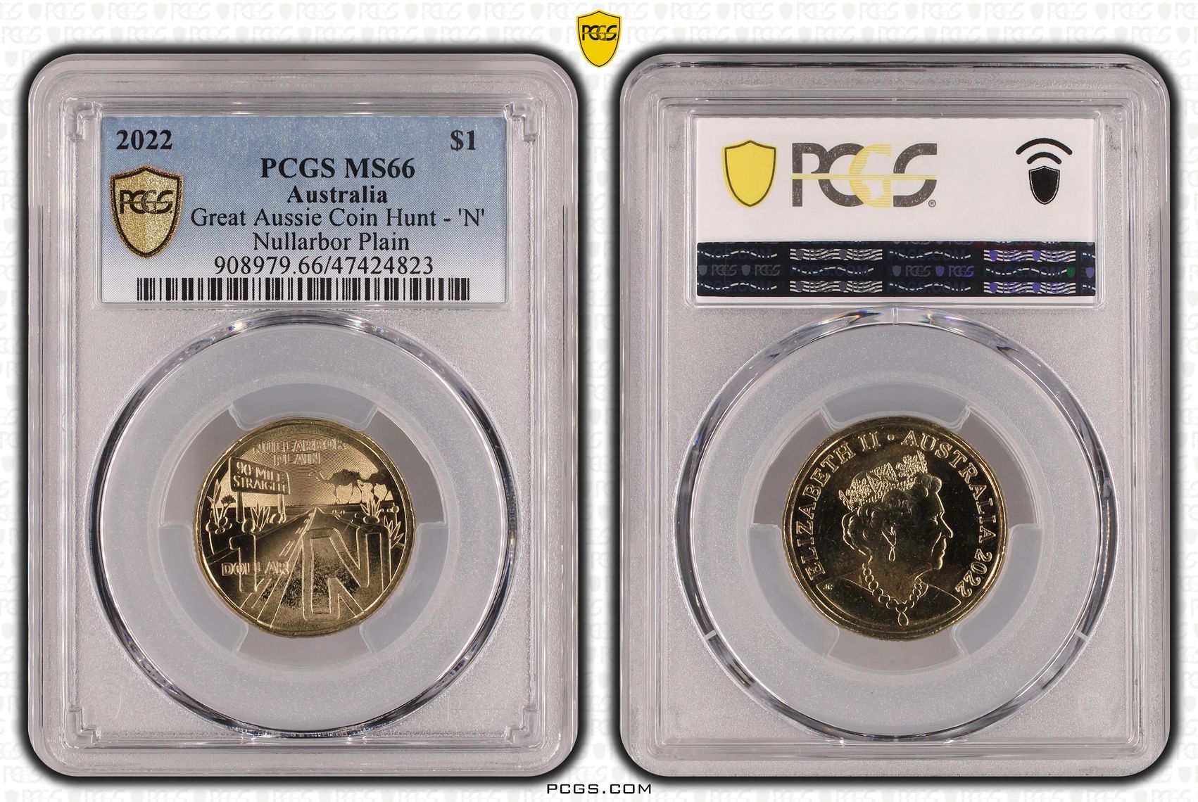 Great Aussie Coin Hunt - 'N', One Dollar, 2022 POP Report 2/1, PCGS MS 66