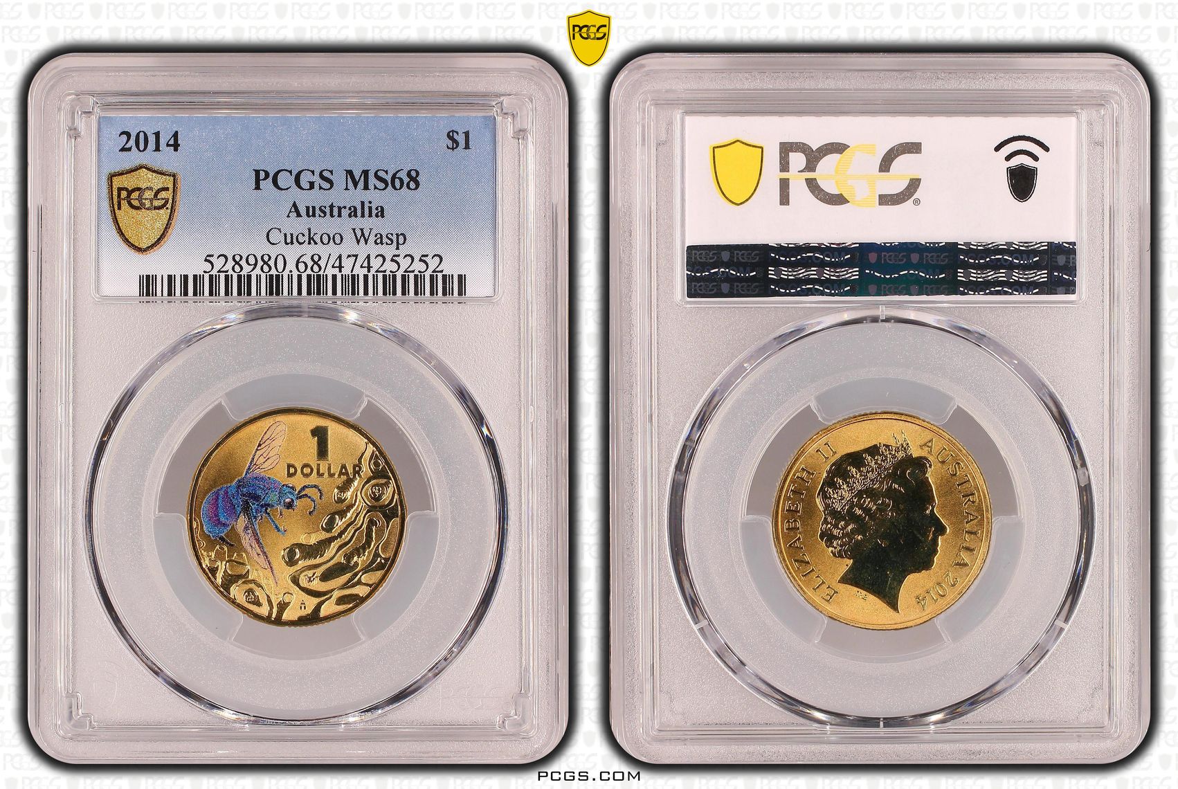 Cuckoo Wasp, One Dollar, 2014, PCGS MS 68