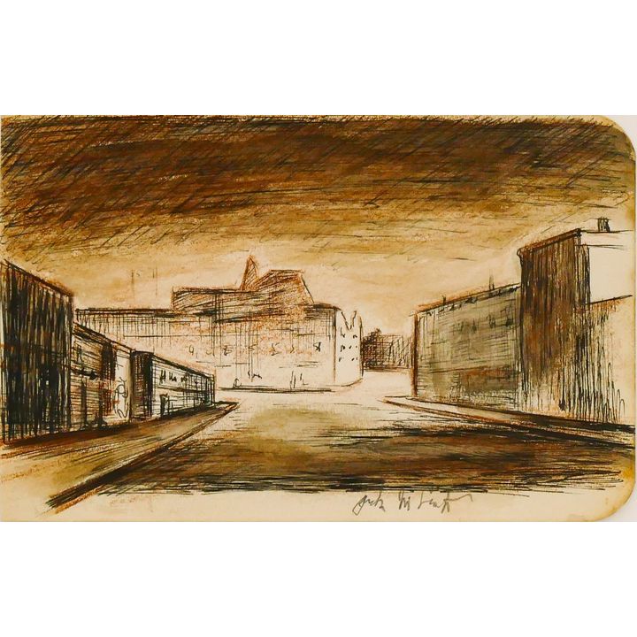 Jack McLarty ''Dark, Empty New York'' 1940 Ink on Paper