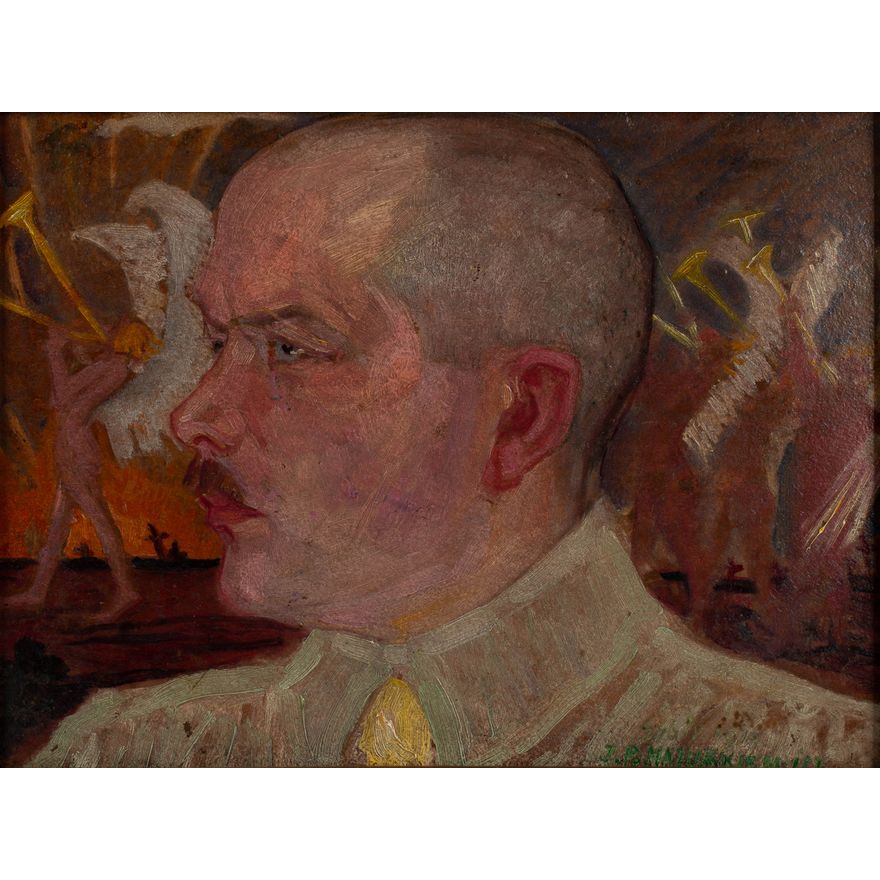 Jan Mazurkiewicz | Portret męski ze sceną symboliczną