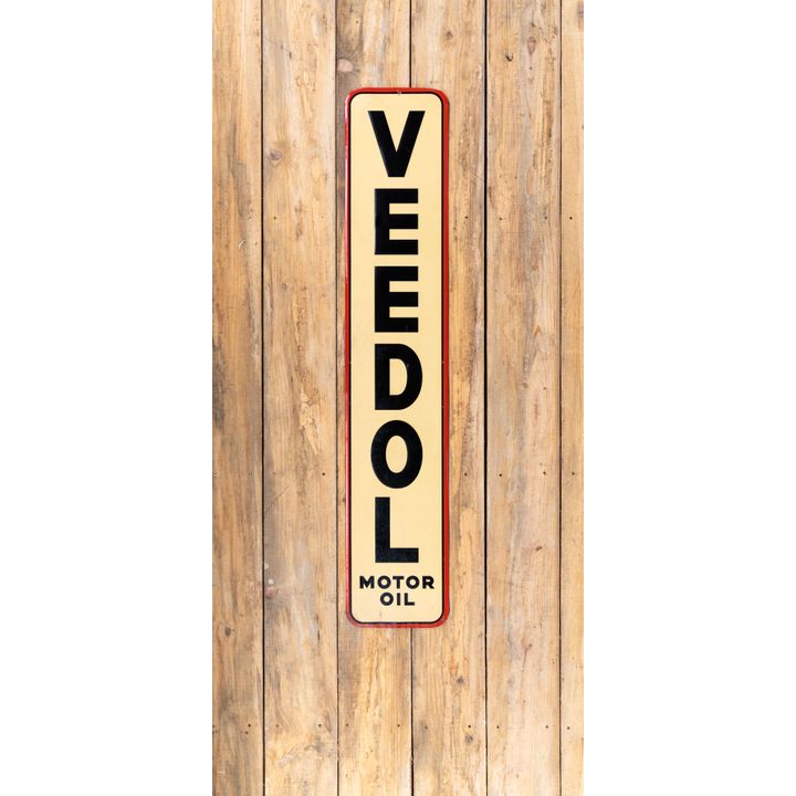 Veedol Motor Oil Single Sided Tin Embossed Metal Sign TAC 8.25