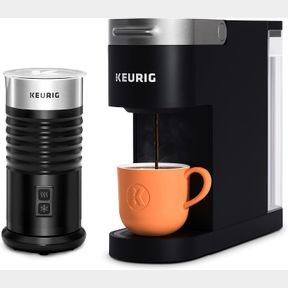 KEURIG K-SLIM SINGLE SERVE COFFEE MAKER + KEURIG MILK FROTHER FOR LATTES AND CAPPUCCINOS