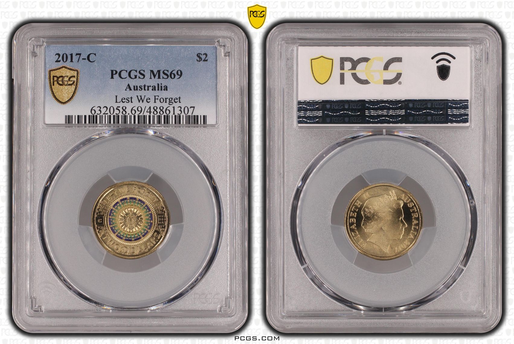 Lest We Forget Colorized, Two Dollar, 2017-C, PCGS MS69