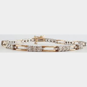 3,00CT DIAMONDS COLOUR IJ CLARITY VS/SI IN 18CT WHITE & YELLOW GOLD BRACELET-51921/211