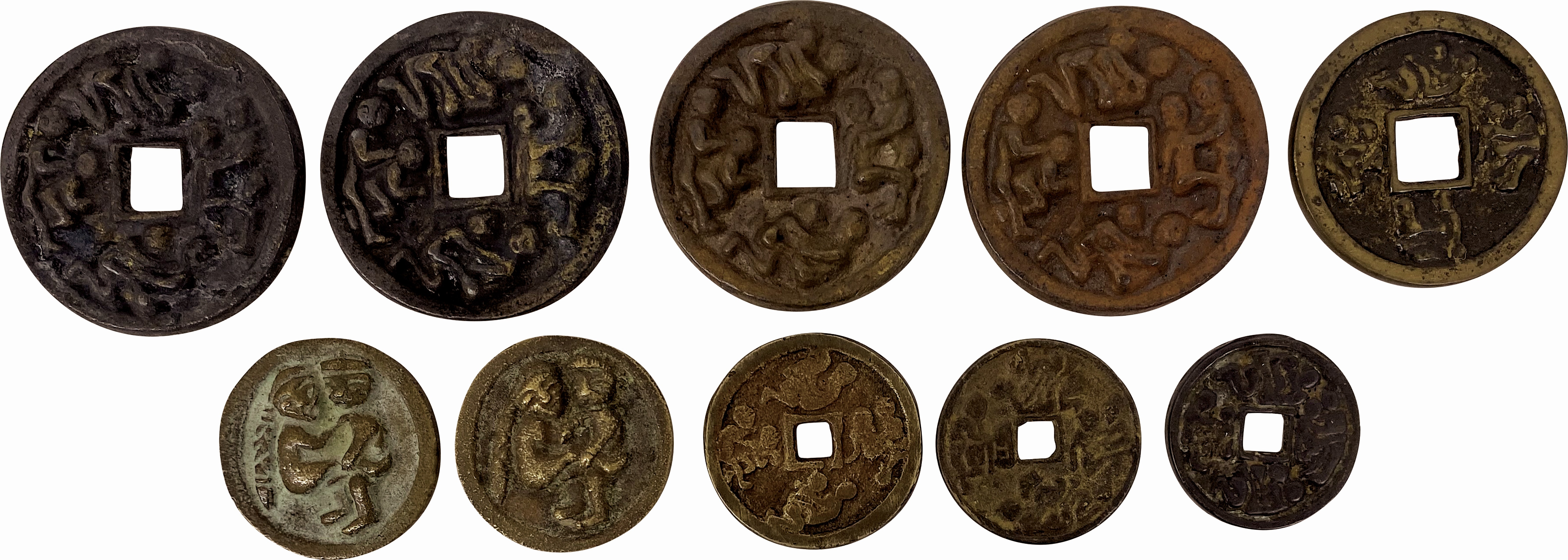 中国-China. 普～美. F～VF. Copper. 絵銭(銅) ＜風花雪月＞ 10枚揃