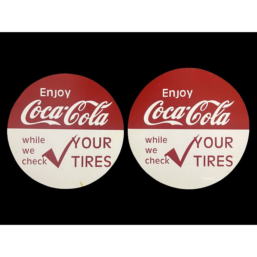 Reproduction Enjoy Coca Cola Coke While We Check Your Tires Soda Sign