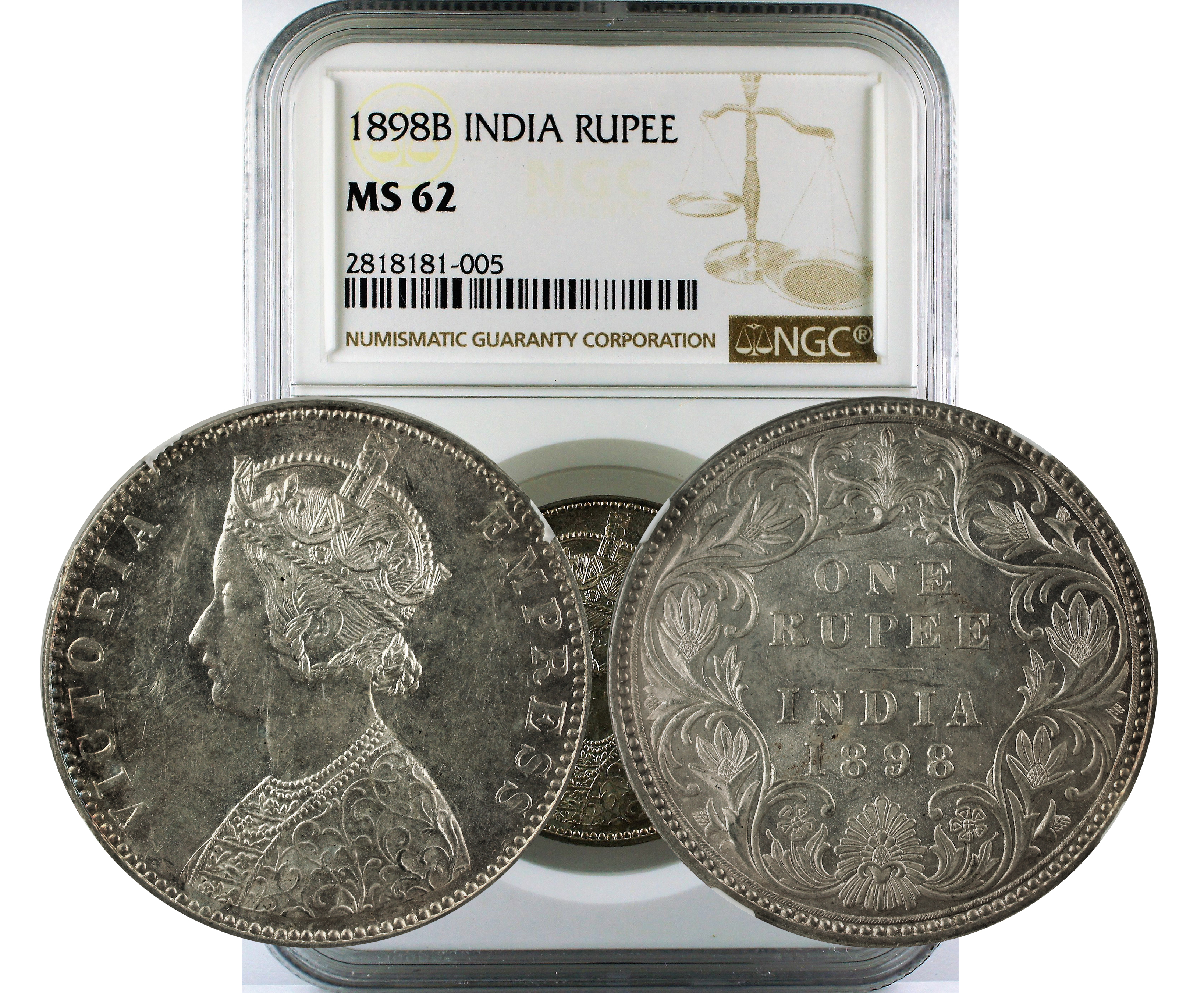 1898B INDIA RUPEE MS 62