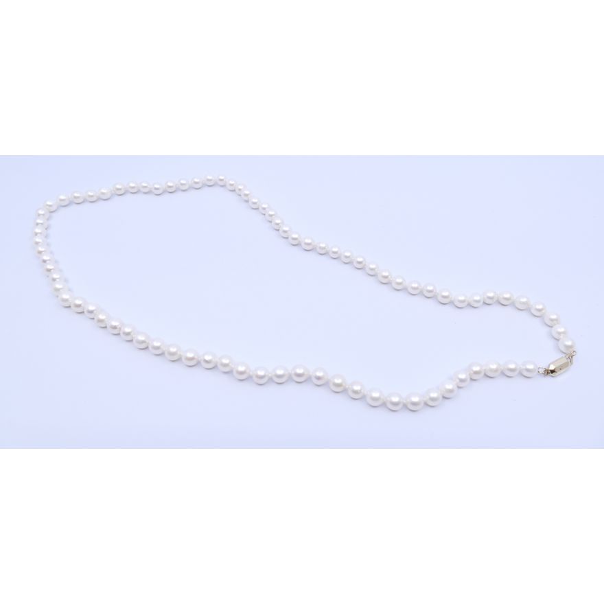 14K Strand Cultured Pearl Necklace- 22''- 6-7mm pearls