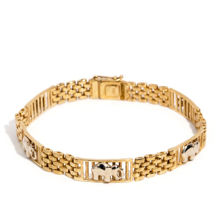 Elephant Design Gate 9 Carat Gold Bracelet