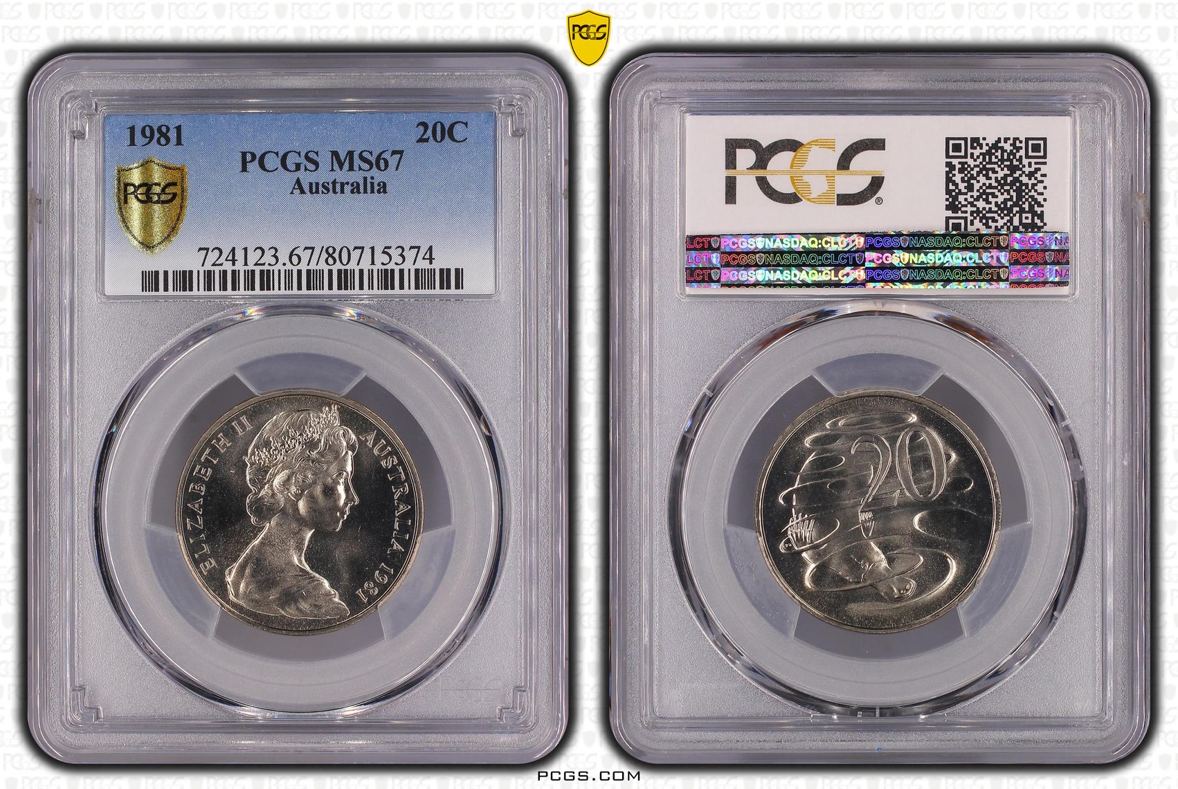 Twenty Cent, 1981, PCGS MS67