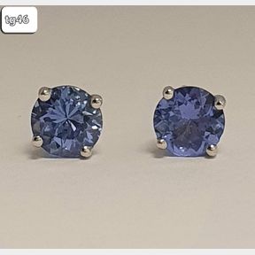 1.90CT TANZANITE STUD EARRINGS IN WHITE GOLD