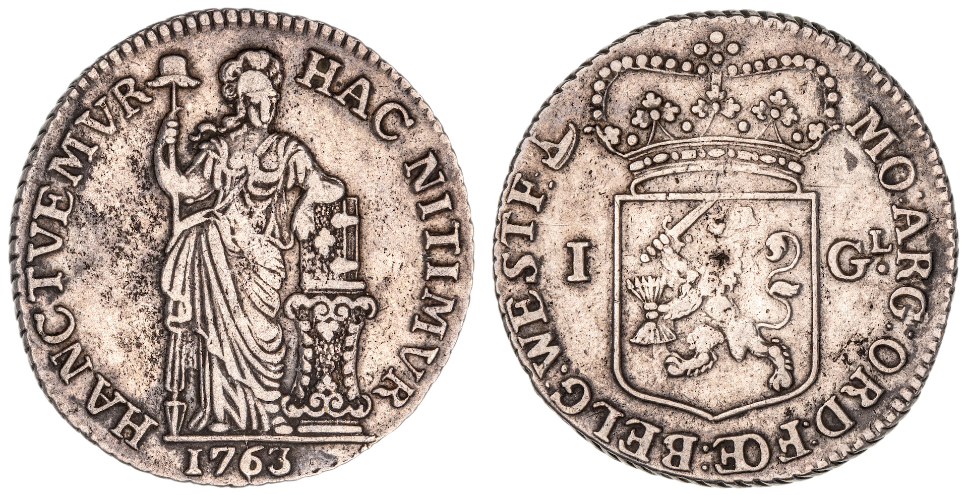 Netherlands, West Friesland, Gulden, 1763, gVF