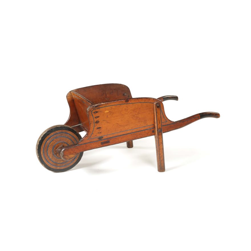 A Victorian painted and stained pine miniature hand cart