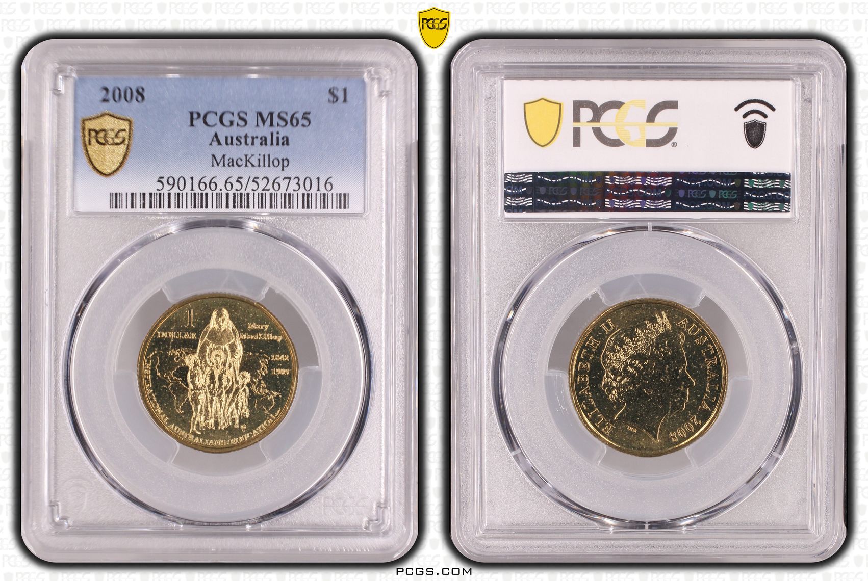 MacKillop, One Dollar, 2008, PCGS MS65