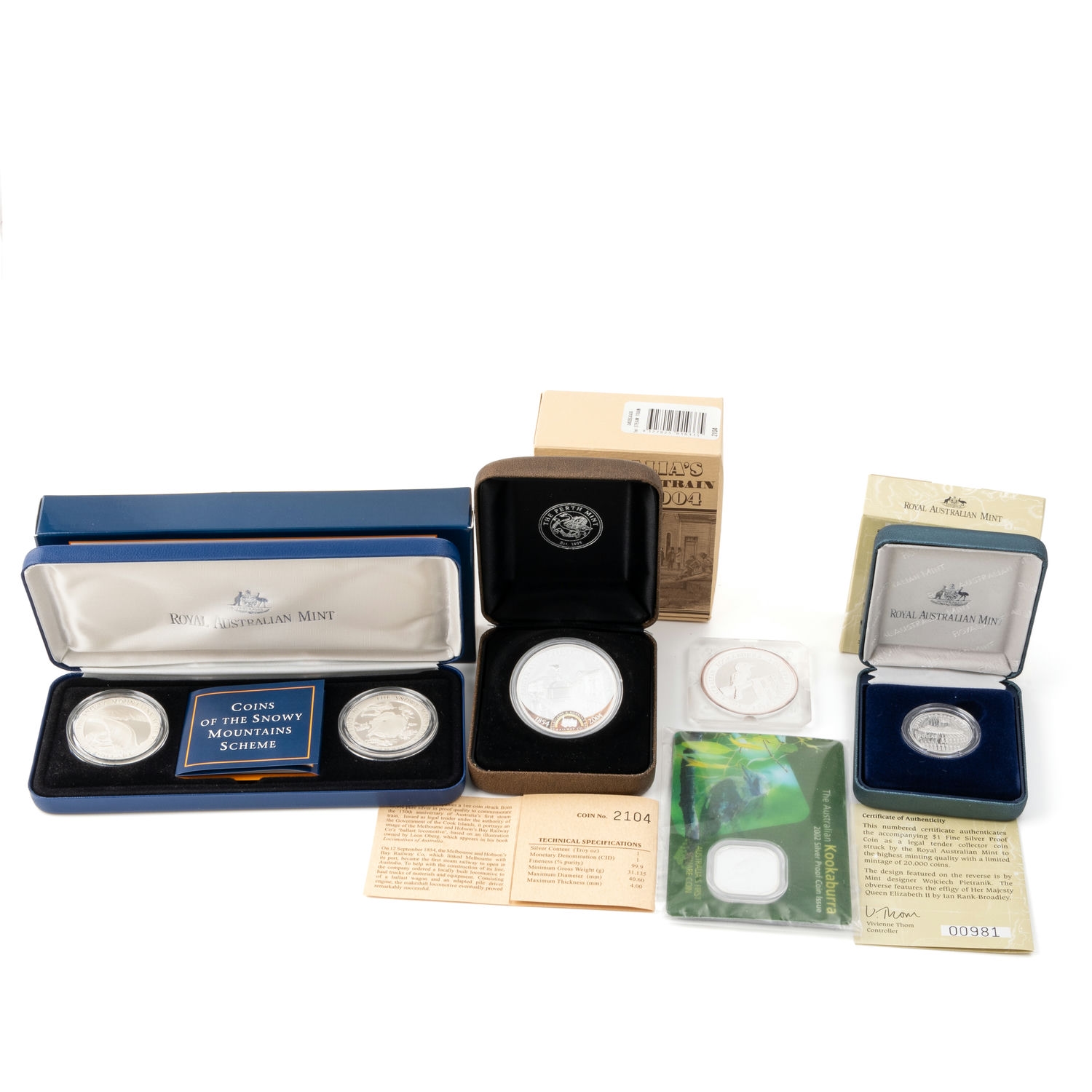Elizabeth II, Kookaburras & General Commemorative, Fifty Cents - Ten Dollars, 1998 - 2004, FDC