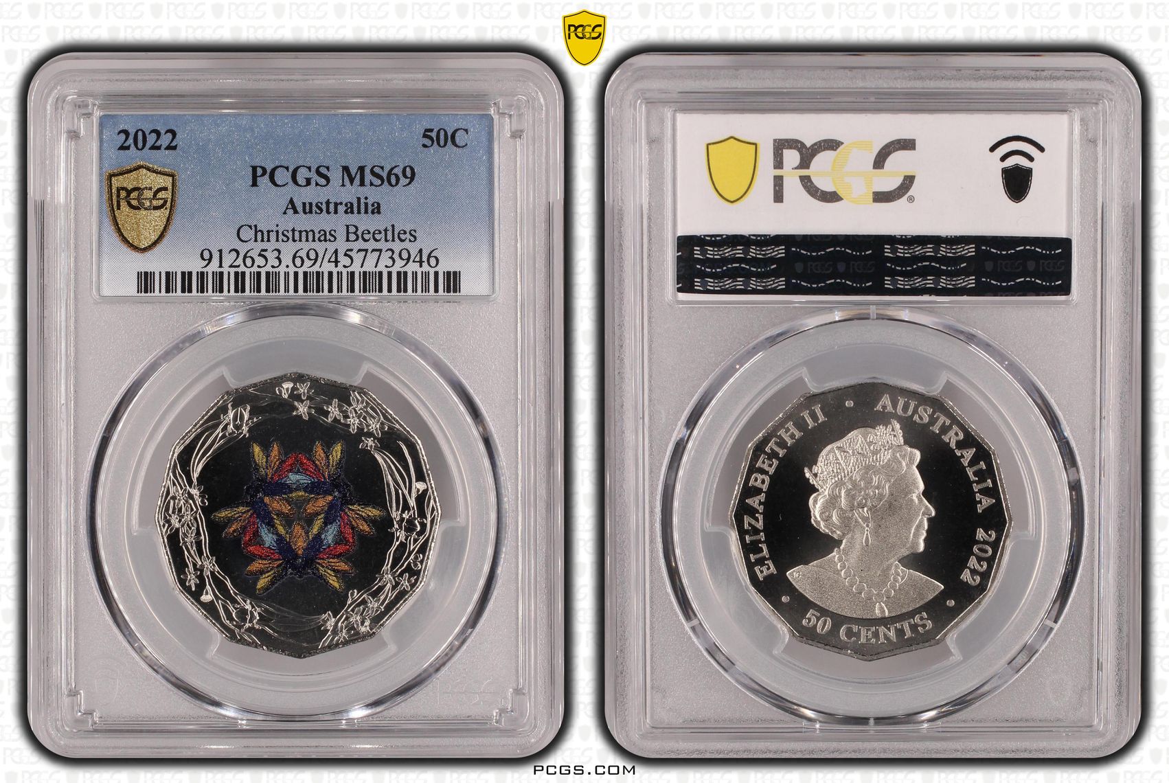 Christmas Beetles, Fifty Cent, 2022, PCGS MS69