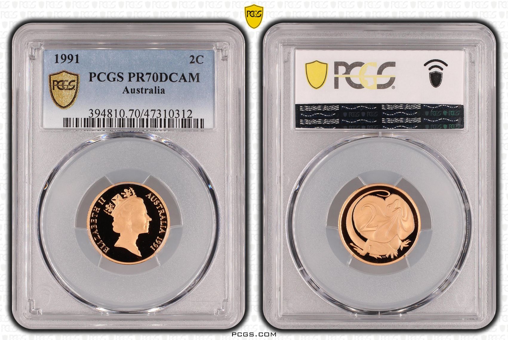Elizabeth II, Two Cent, 1991, PCGS PR70DCAM