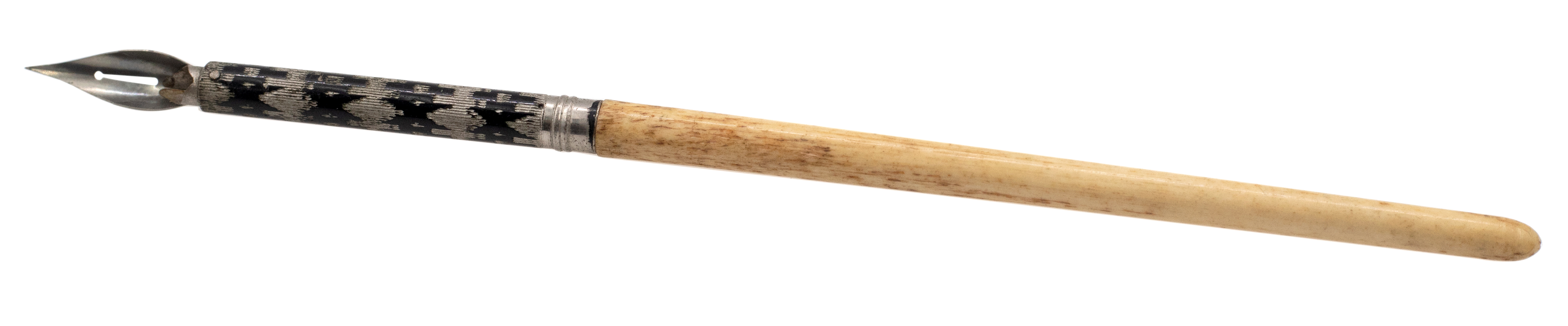Great Britain, Pens and Writing Memorabilia, Niello Silver and Ivory Dip Pen, c.1870, VGC