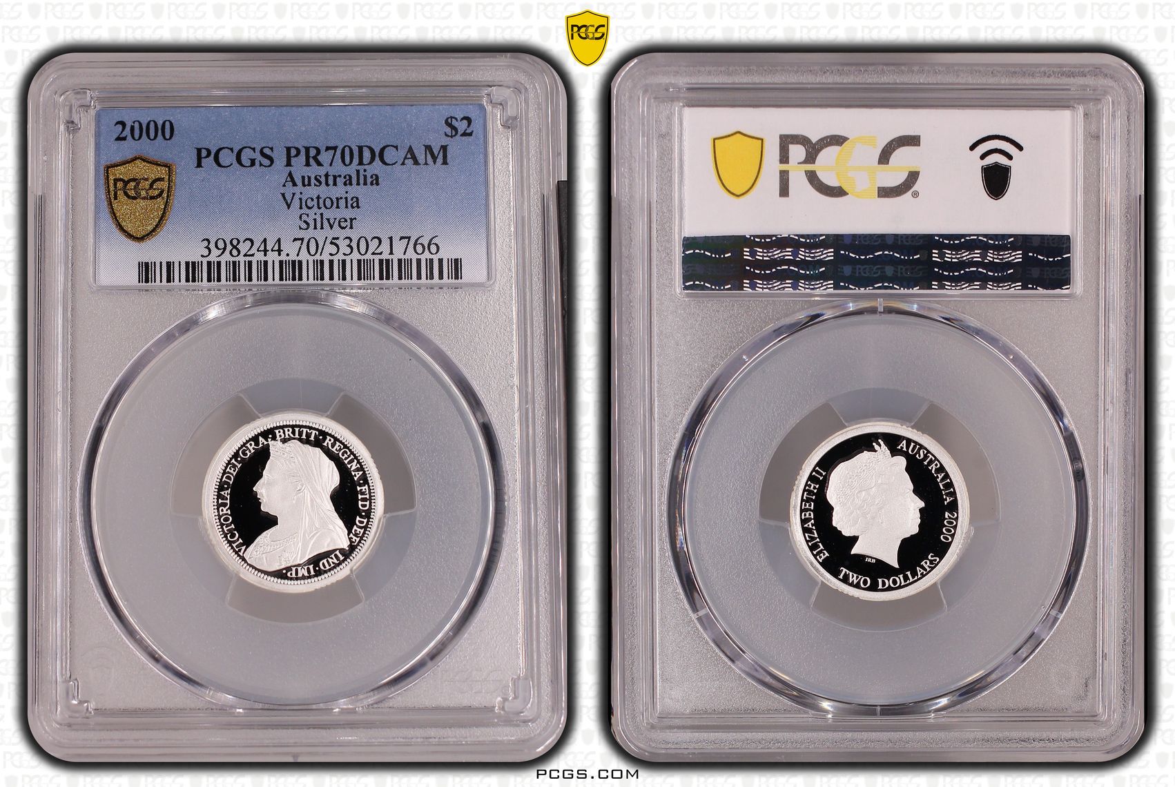 Elizabeth II, Victoria Silver, Two Dollar, 2000, PCGS PR70DCAM